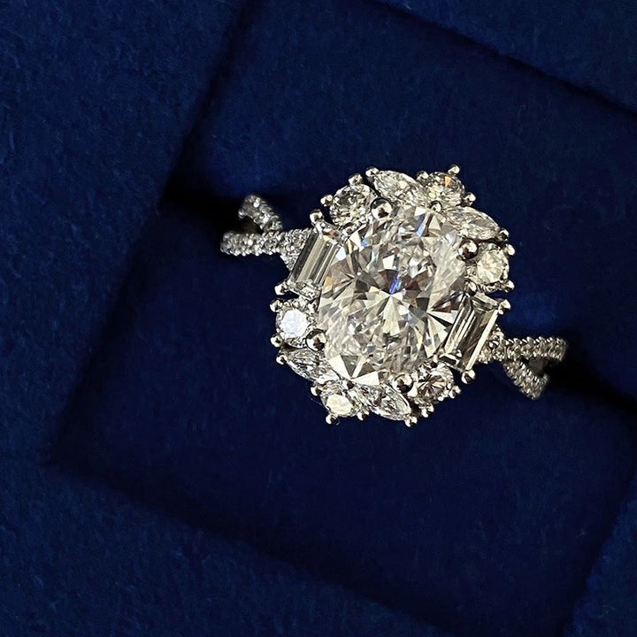 S925 Sterling Silver Paved Halo Open Ring｜Dazzling Luxury for Your Fingertips