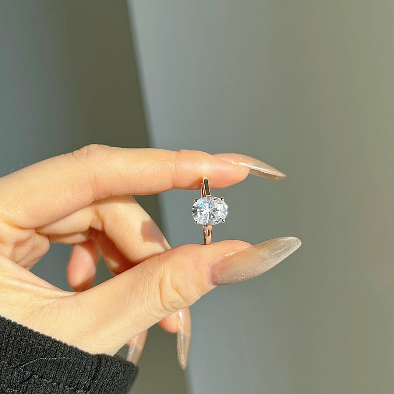 Classic Oval Central Stone Ring