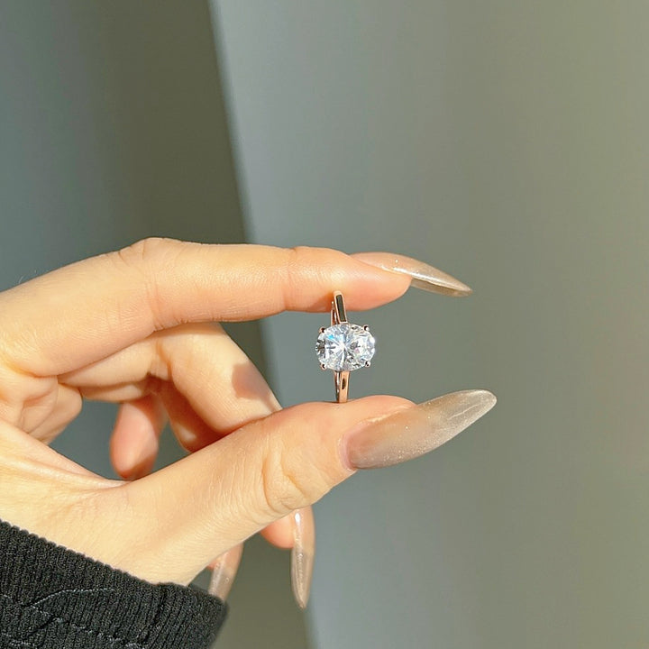 Classic Oval Central Stone Ring