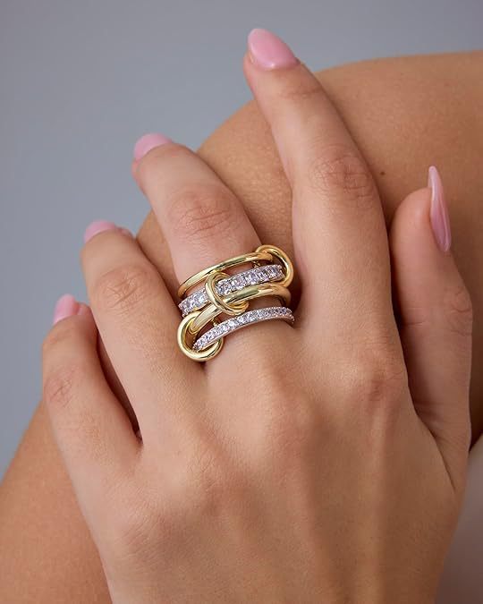 Intertwined Dual-Tone Geometric CZ Ring | Modern Minimal Luxury