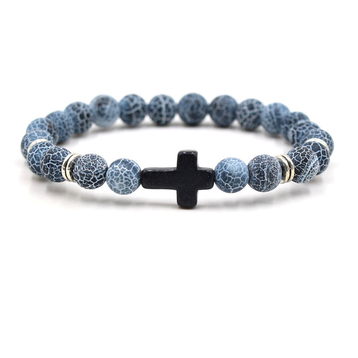 Multi-Color Beaded Cross Bracelet