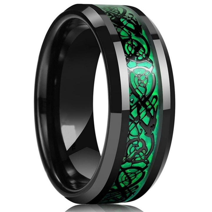 Vintage Dragon Pattern Couple Rings Black-Plated Alloy Gemstone Bands（Free shipping on a pair of rings）
