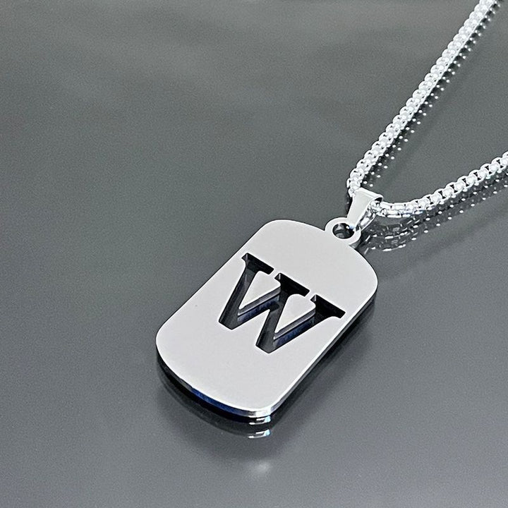 26-Letter Dog Tag Necklace