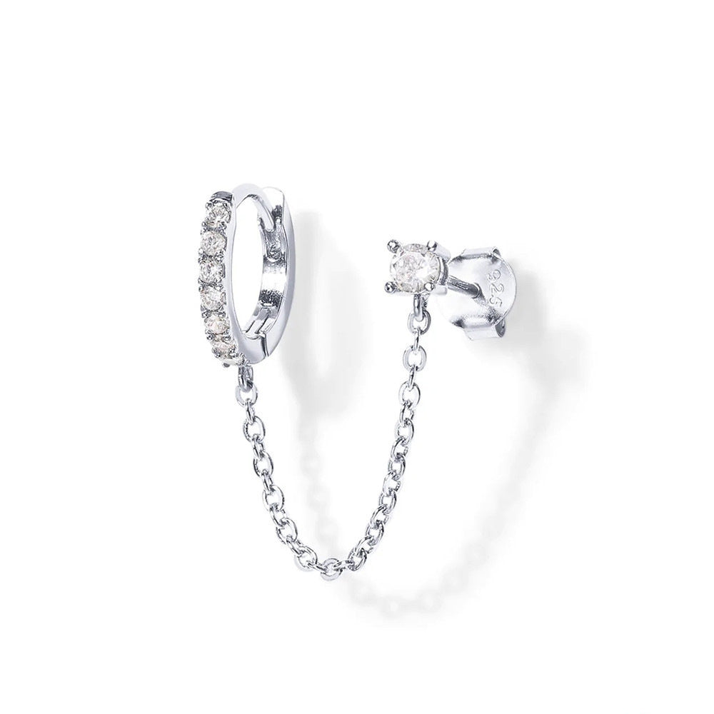 Chain-Linked Double Piercing Earring
