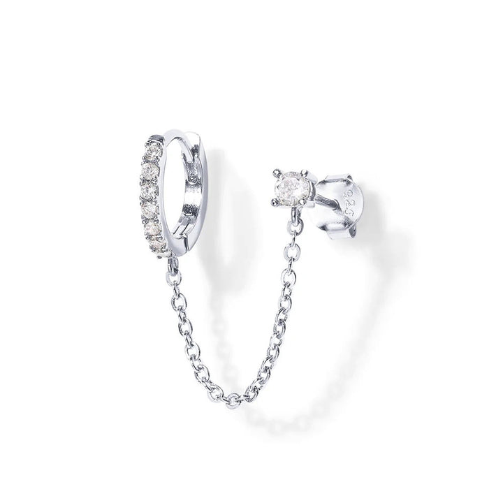 Chain-Linked Double Piercing Earring