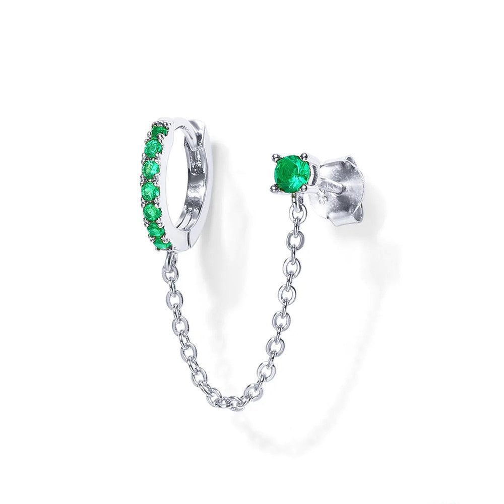 Chain-Linked Double Piercing Earring