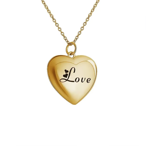 For Love - Customized Double Names, Dates & Photo Heart Necklace