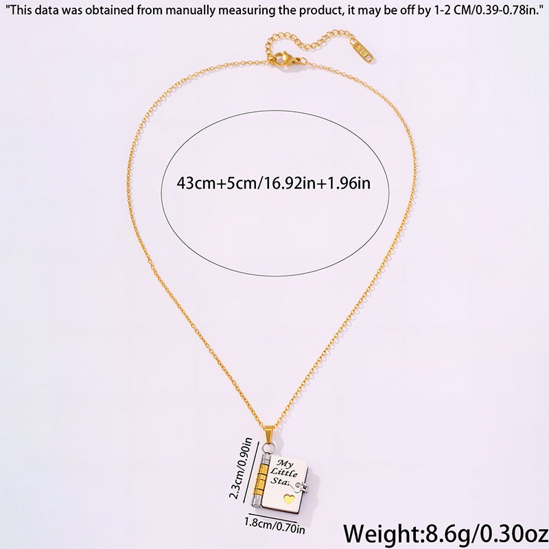 Love Letter Locket Book Pendant Couple Necklace｜Hidden Confessions for Your Neck