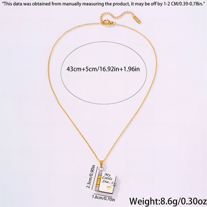 Love Letter Locket Book Pendant Couple Necklace｜Hidden Confessions for Your Neck