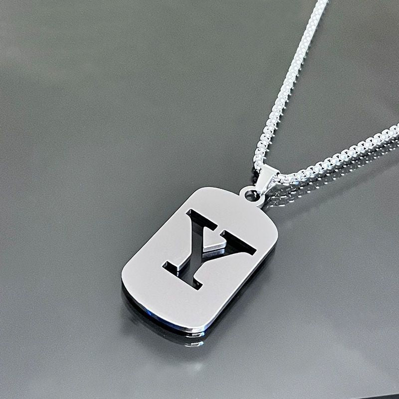 26-Letter Dog Tag Necklace