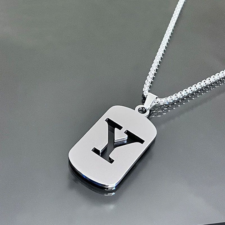 26-Letter Dog Tag Necklace