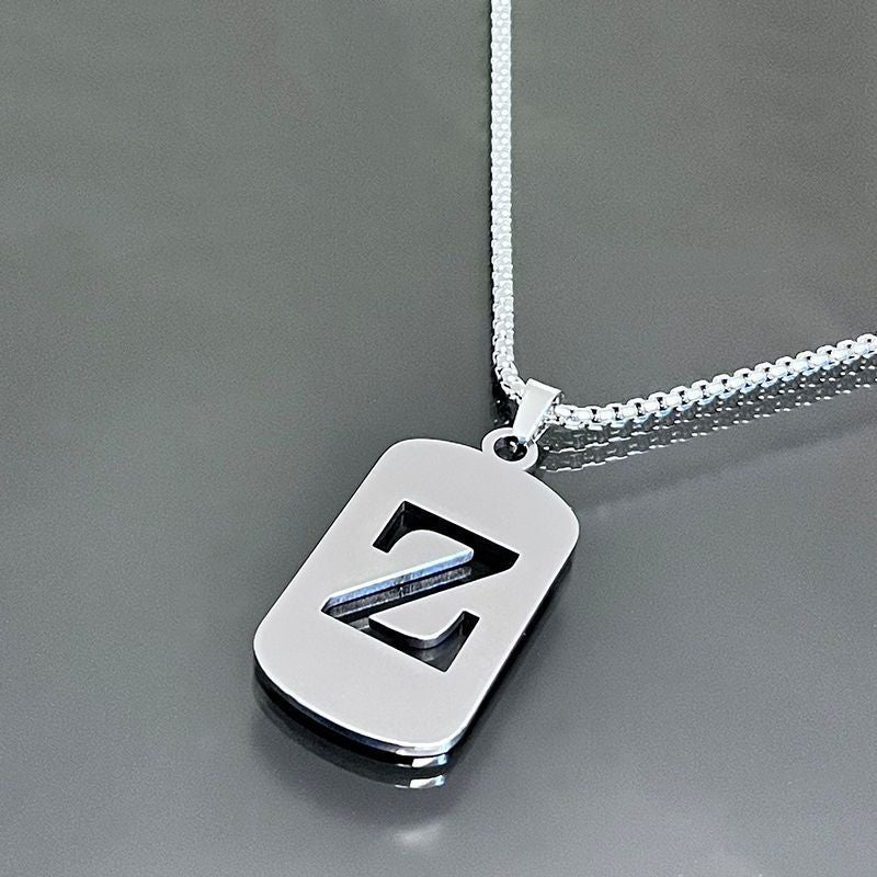26-Letter Dog Tag Necklace