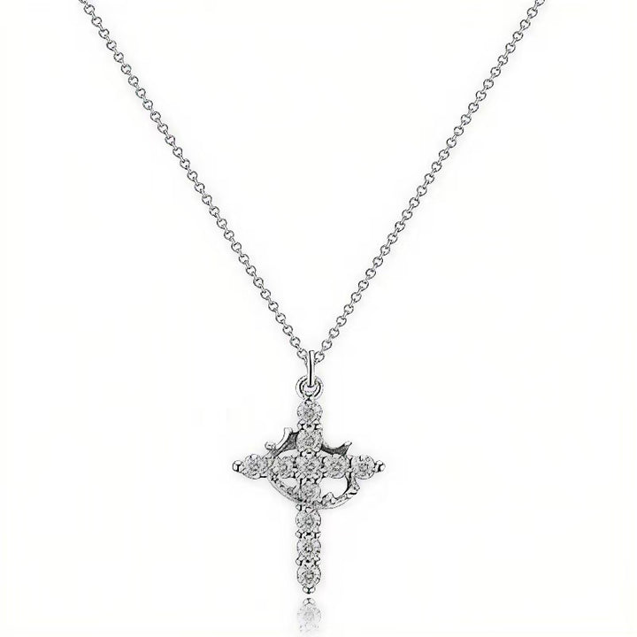 Fully inlaid cross pendant necklace