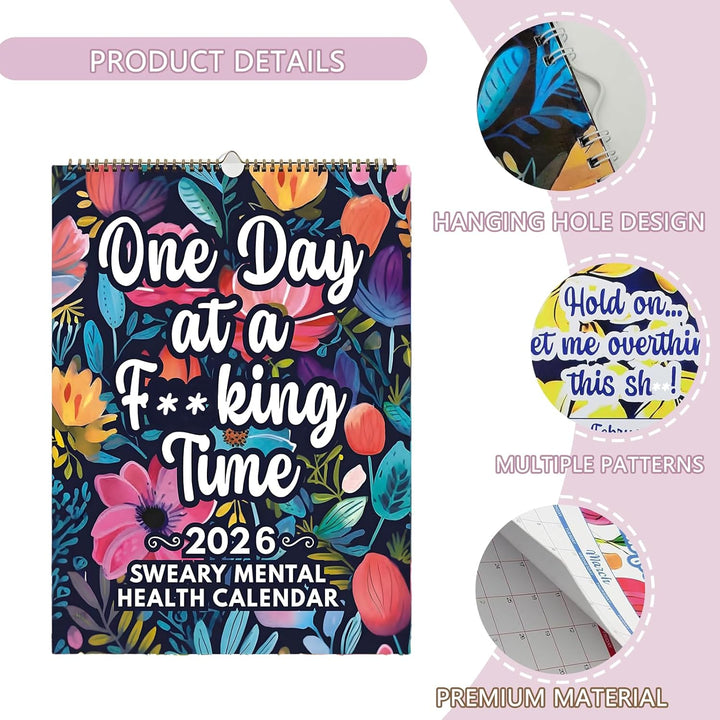 📆2026 Sweary Humorous Wall Calendar | Mental Health 2026 Calendar