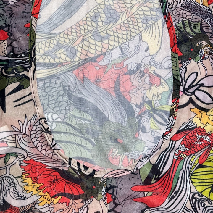 Koi Dragon Tattoo Sheer Mesh Bodysuit