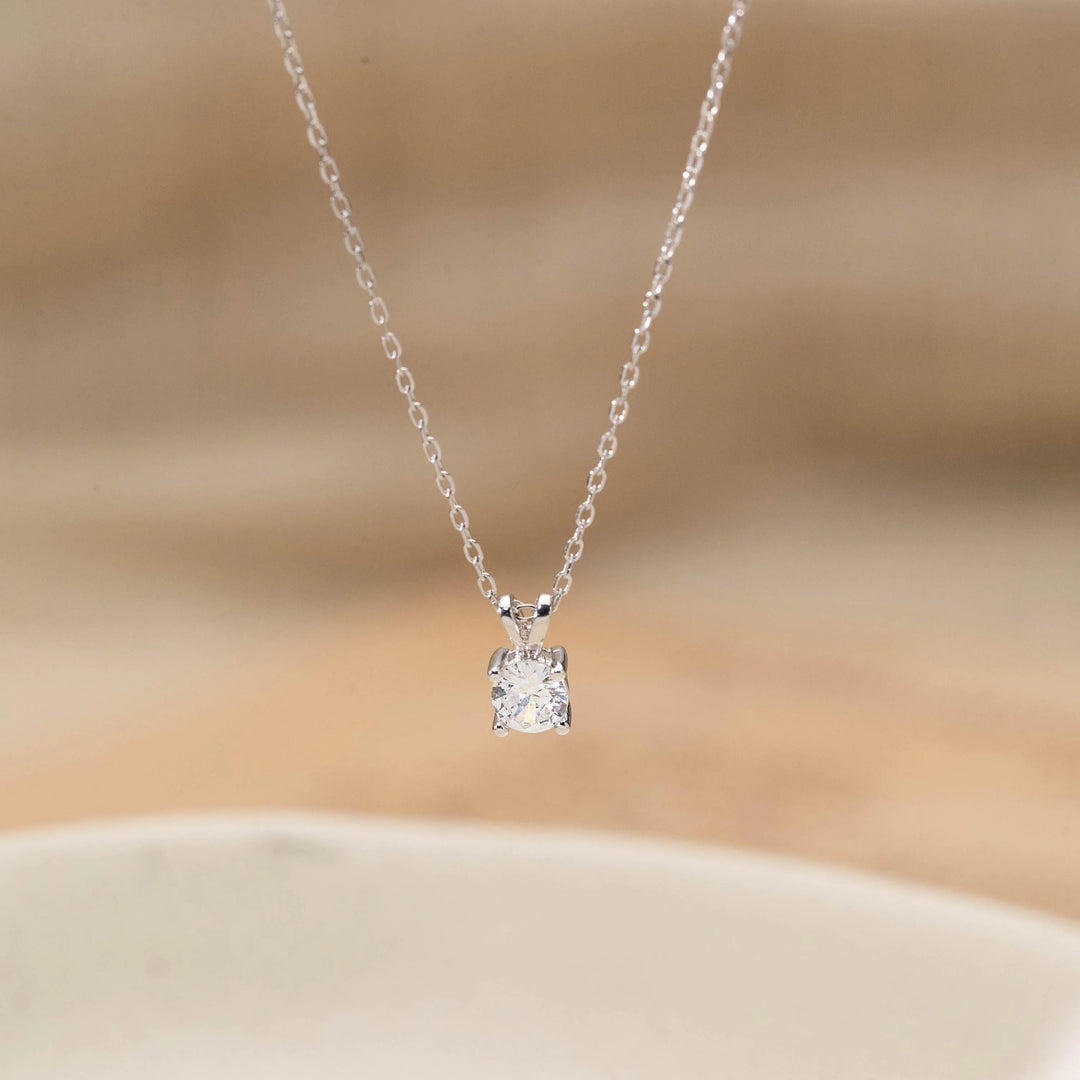 Sterling Silver Diamond Necklace