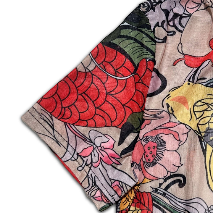 Koi Dragon Tattoo Sheer Mesh Bodysuit