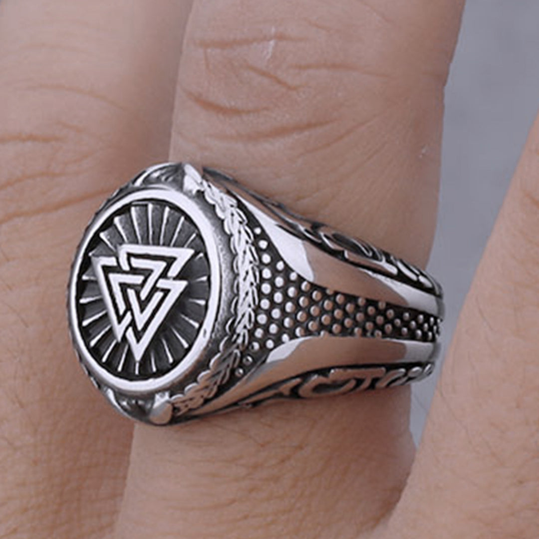 Nordic Viking Triangular Rune Ring