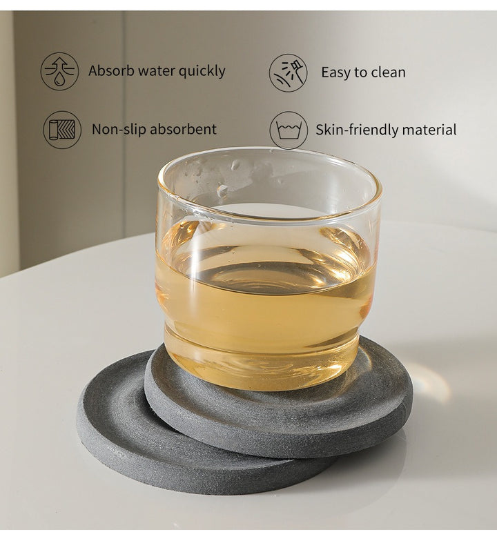 Eco-friendly Minimalist Diatomaceous Earth Quick-Dry Coasters