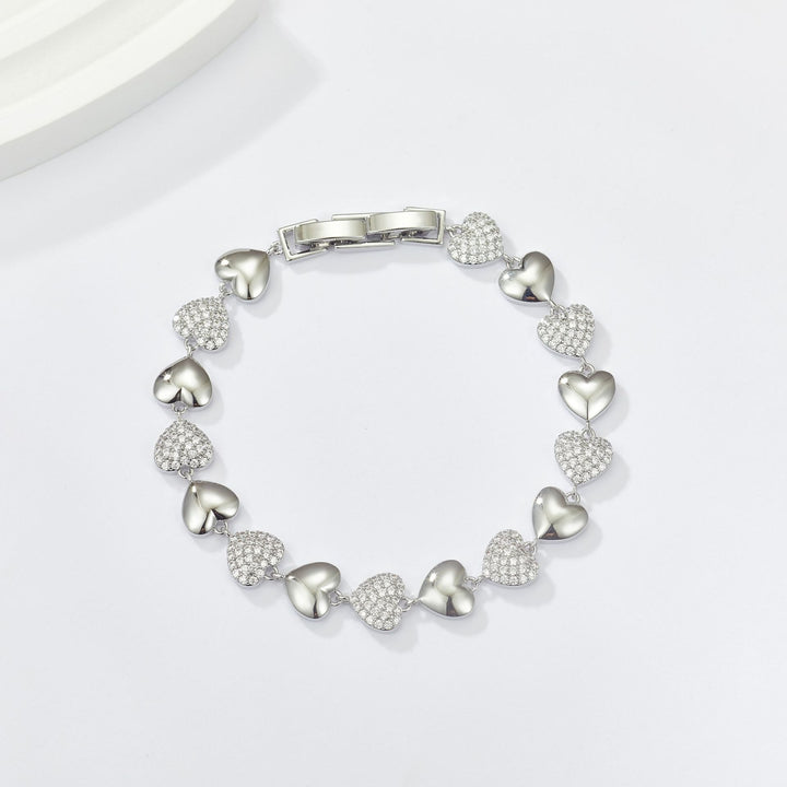 18K Gold Plated Heart Bracelet | AAAA+ Zircon | Elegant Everyday Jewelry