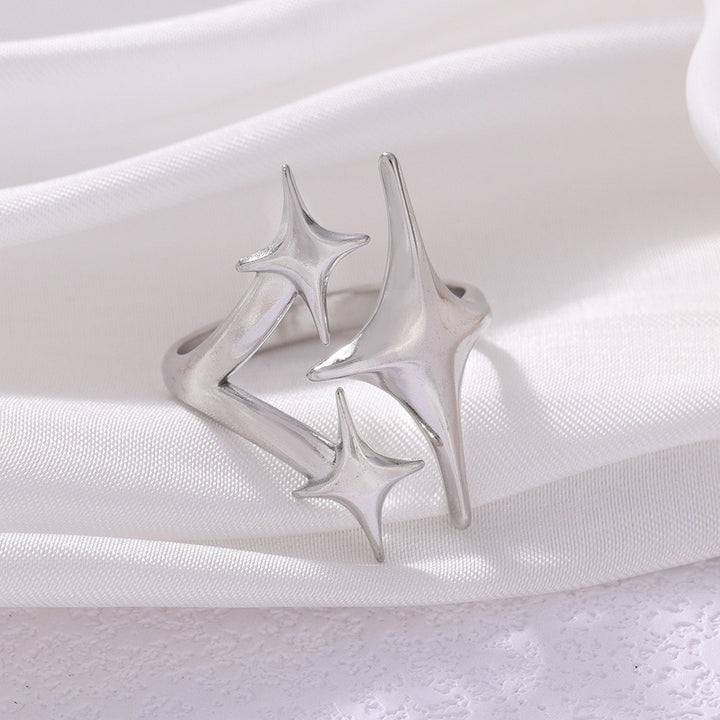 Gold/Silver Two-Color Fashion Band 3D Starburst Ring