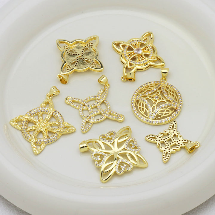 Witch's Mark Gold Diamond Celtic Knot Protection Pendants｜Multi Ancient Pattern Mystic Guardians