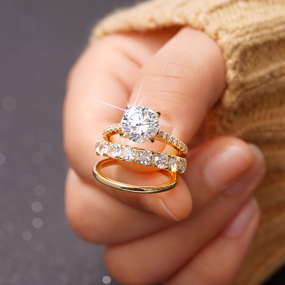 Eternal Promise Ring | 18K Gold Diamond Ring (Two Colors Available)