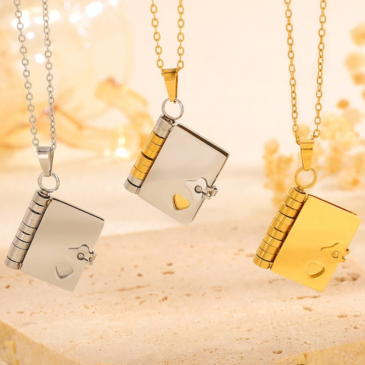 Love Letter Locket Book Pendant Couple Necklace｜Hidden Confessions for Your Neck