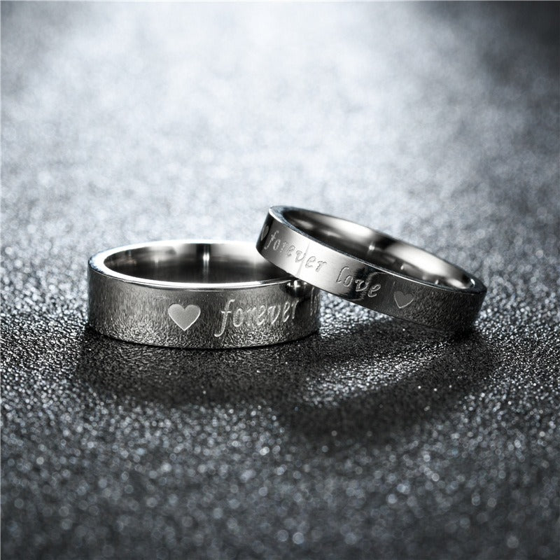 Eternal Whisper Engraved Couple Rings