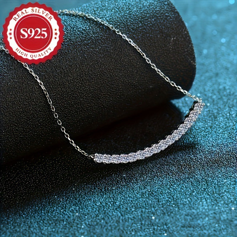 Silver Shimmer Wave S925 Sterling Silver Sparkle Choker