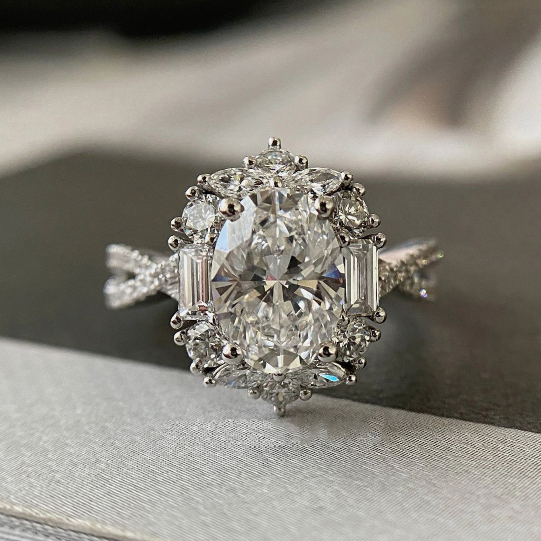 S925 Sterling Silver Paved Halo Open Ring｜Dazzling Luxury for Your Fingertips