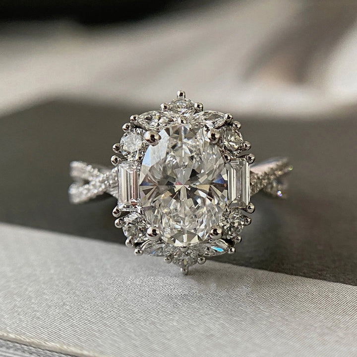 S925 Sterling Silver Paved Halo Open Ring｜Dazzling Luxury for Your Fingertips