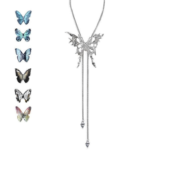 S925 Silver 6 Styles Available Light Luxury Dark Butterfly Pendant Necklace