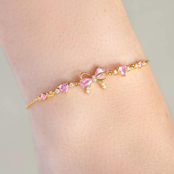 Bowknot Colored Gemstone Bracelet