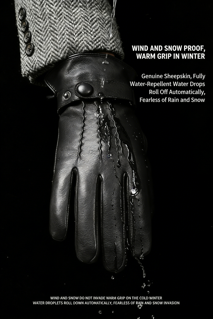 Luxury Wool & Sheepskin Thermal Gloves | Windproof, Waterproof & Heat-Locking, High-End Winter