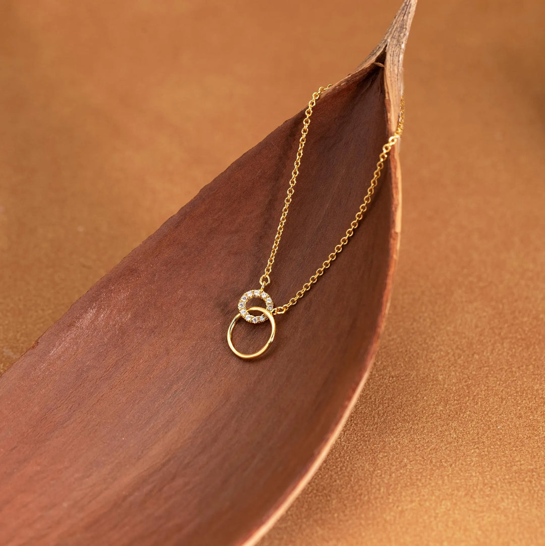 Linked Ring Diamond Necklace