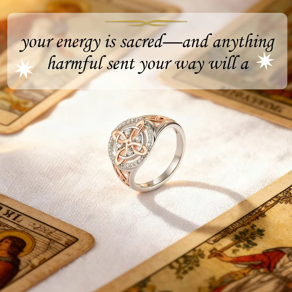 925 Silver Light Luxury Niche Two-Tone Witch Knot Full-Diamond Ring