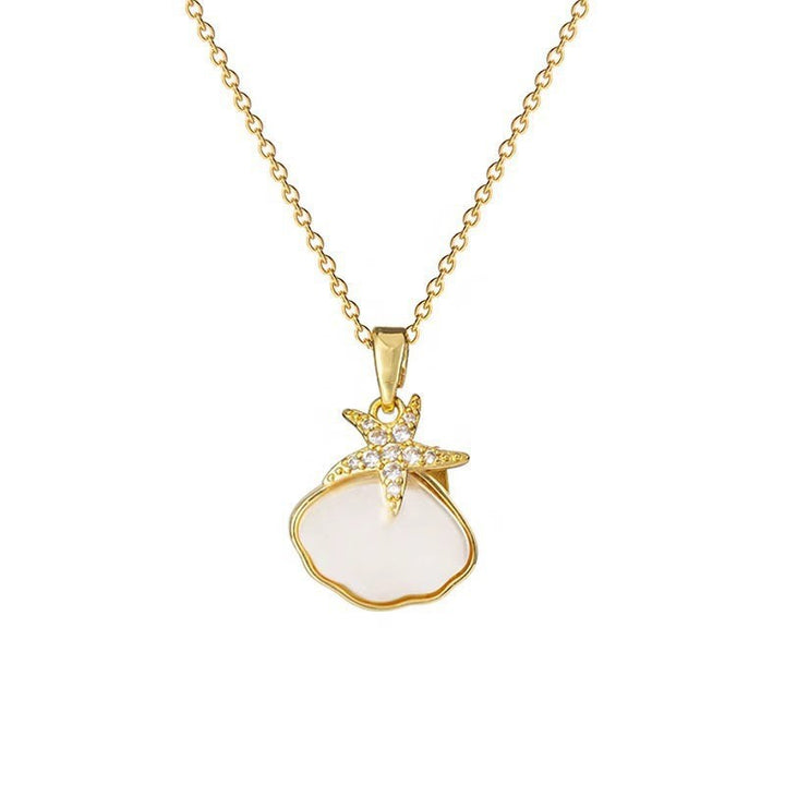 Starfish and Shell Ocean-Style Necklace (Gold/Silver Version)