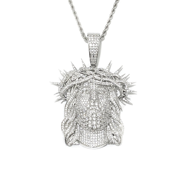Hip-Hop Full-Diamond Jesus Head Necklace