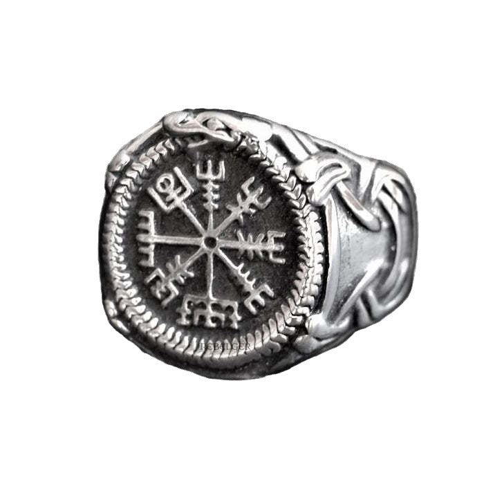 Vintage Viking Vegvisir Rune Ring