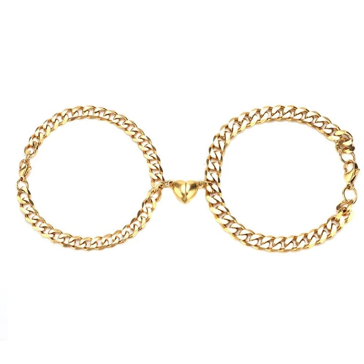 Metal Chain Heart Magnetic Couple Bracelet