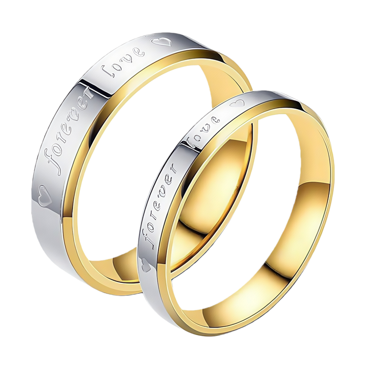 "Forever Love" Two-Tone Couple Ring（Free shipping on a pair of rings）