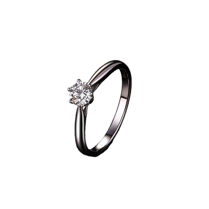 Three-Tone Twisted Band Solitaire Diamond Ring - 18K Gold Light Luxury Niche Engagement Band