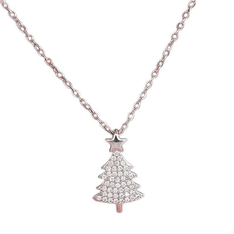 Christmas-Themed Multi-Style Necklaces - Christmas Tree & Snowflake Element Women's Festival Light Luxury Accessory