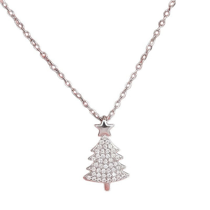 Christmas-Themed Multi-Style Necklaces - Christmas Tree & Snowflake Element Women's Festival Light Luxury Accessory