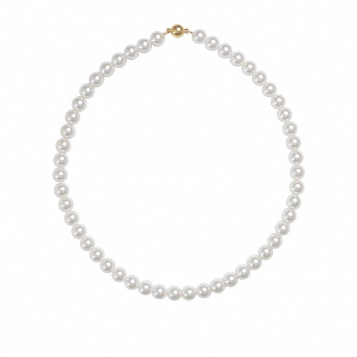 18K Gold Multi-Size Full Pearl Clasp Freshwater Pearl Choker