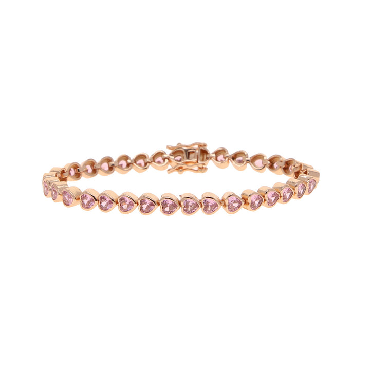 Heart-Shaped Diamond Bracelet (Gold/Silver/Rose Gold, A Sweet and Shining Choice)