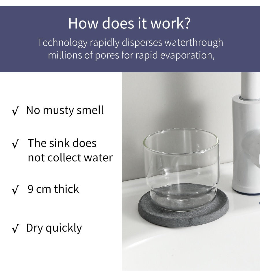 Eco-friendly Minimalist Diatomaceous Earth Quick-Dry Coasters