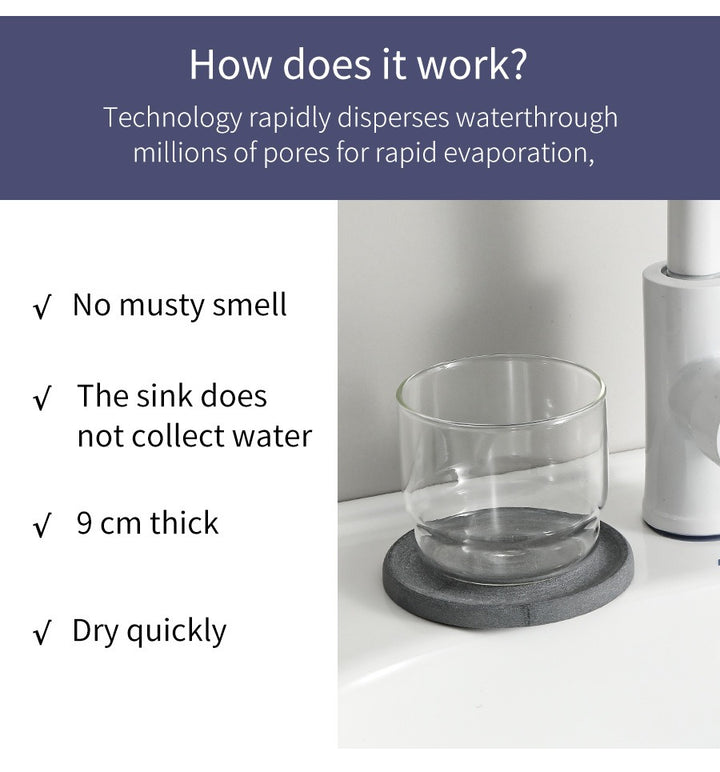 Eco-friendly Minimalist Diatomaceous Earth Quick-Dry Coasters