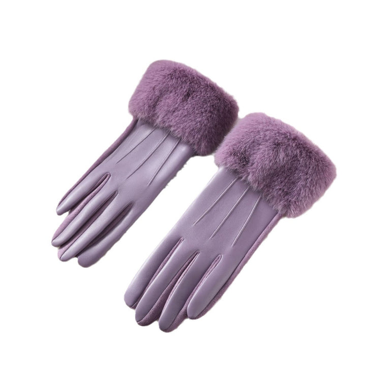Luxury Faux Mink Collar Suede Touchscreen Gloves | Women's Windproof Thermal Fashion Gloves for Autumn & Winter